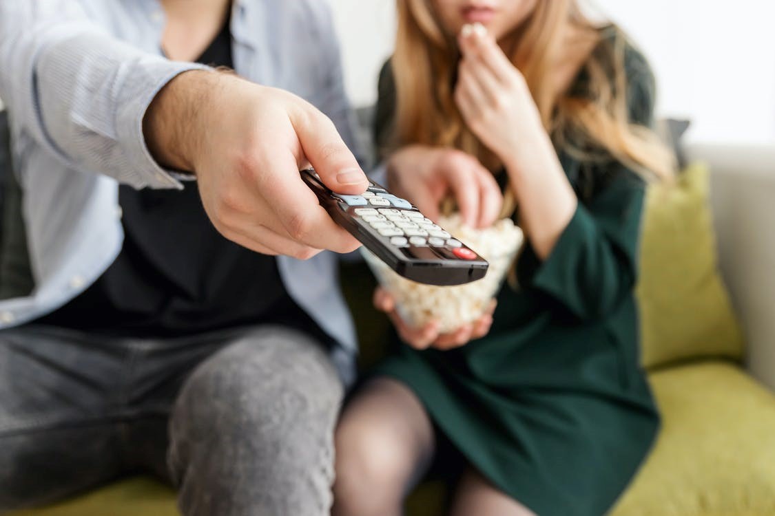 couple watching television